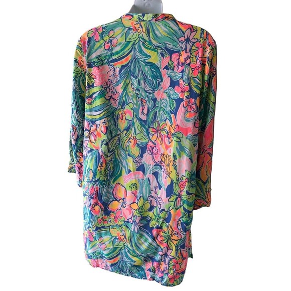 Lilly Pulitzer Esme Cover Up Dress in Bennet Blue Surf Gypsea, Small - Picture 3 of 9